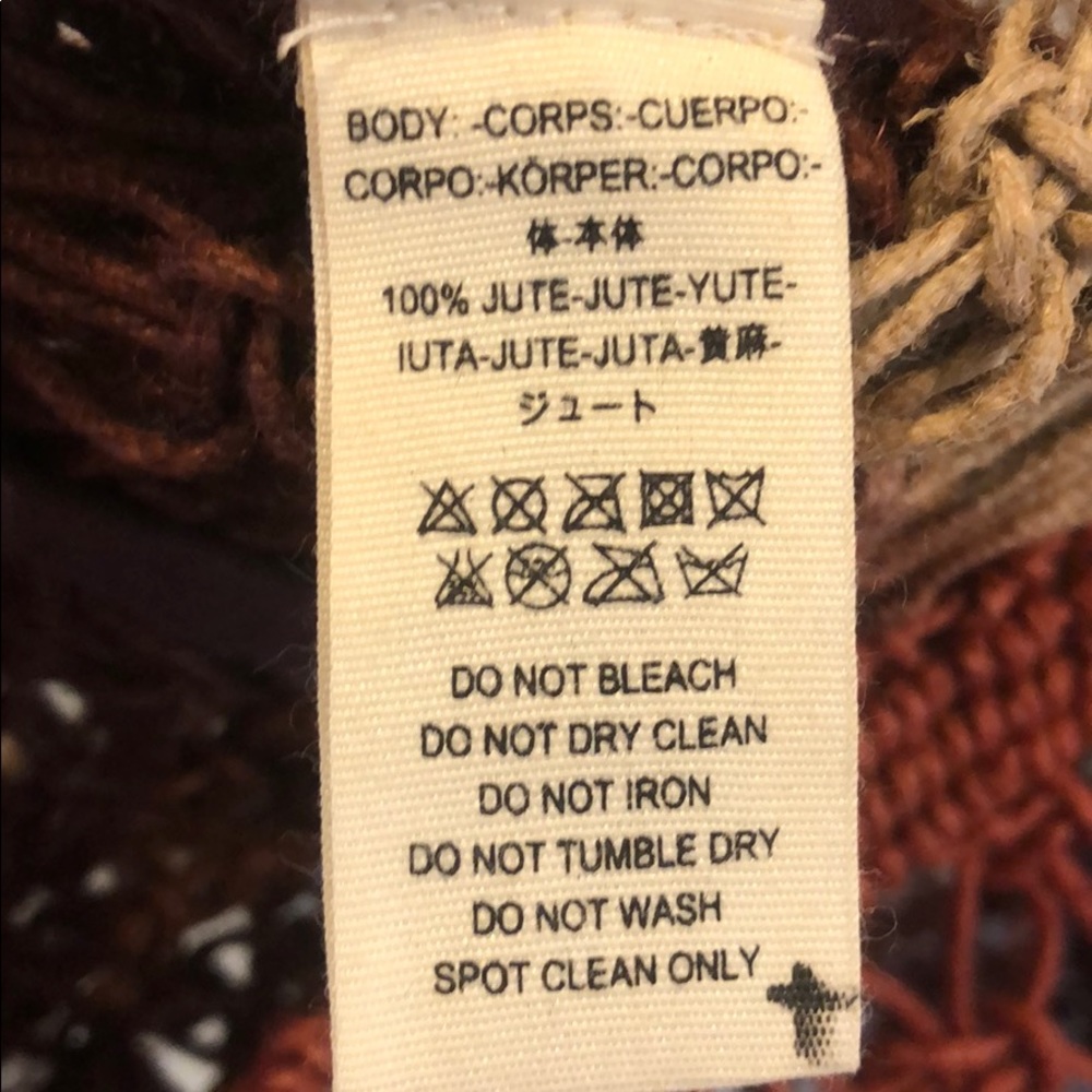 Free People Red ombre jute tote wildflower NWOT - Picture 7 of 7